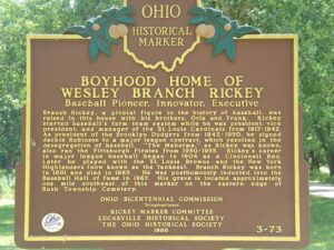 3-73 Boyhood Home of Wesley Branch Rickey Baseball Pioneer Innovator Executive 01
